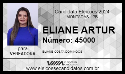 Candidato ELIANE ARTUR 2024 - MONTADAS - Eleições