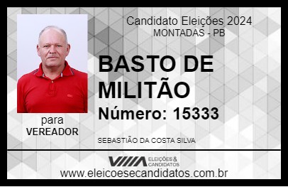 Candidato BASTO DE MILITÃO 2024 - MONTADAS - Eleições