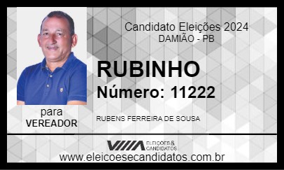 Candidato RUBINHO 2024 - DAMIÃO - Eleições