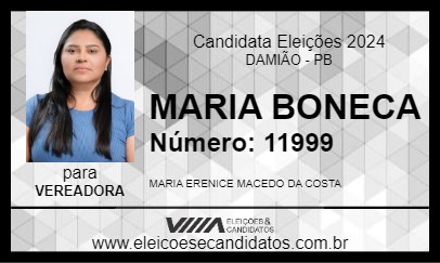 Candidato MARIA BONECA 2024 - DAMIÃO - Eleições