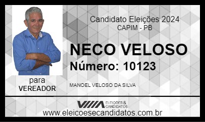 Candidato NECO VELOSO 2024 - CAPIM - Eleições