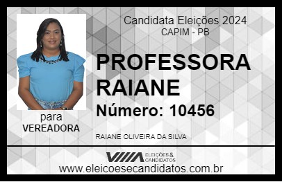 Candidato PROFESSORA RAIANE 2024 - CAPIM - Eleições