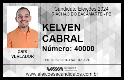 Candidato KELVEN CABRAL 2024 - RIACHÃO DO BACAMARTE - Eleições