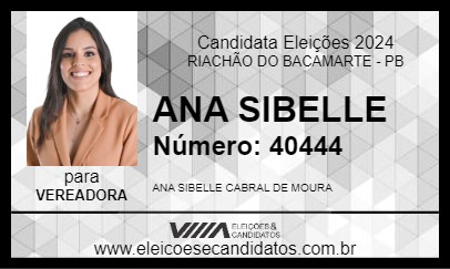 Candidato ANA SIBELLE 2024 - RIACHÃO DO BACAMARTE - Eleições