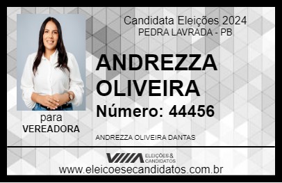 Candidato ANDREZZA DANTAS 2024 - PEDRA LAVRADA - Eleições