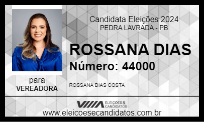 Candidato ROSSANA COSTA 2024 - PEDRA LAVRADA - Eleições