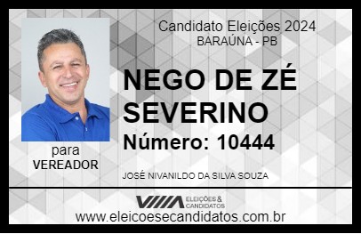 Candidato NEGO DE ZÉ SEVERINO 2024 - BARAÚNA - Eleições