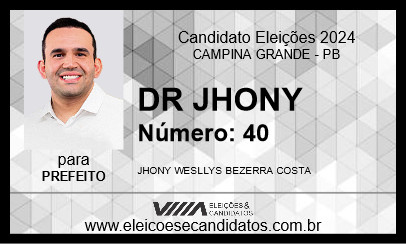 Candidato DR JHONY 2024 - CAMPINA GRANDE - Eleições