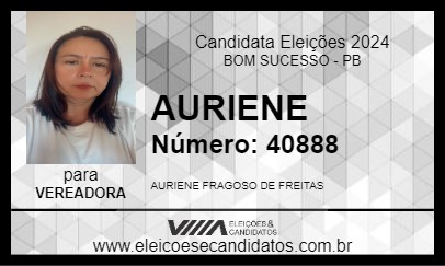 Candidato AURIENE 2024 - BOM SUCESSO - Eleições