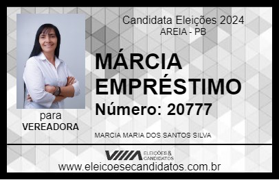 Candidato MÁRCIA EMPRÉSTIMO 2024 - AREIA - Eleições