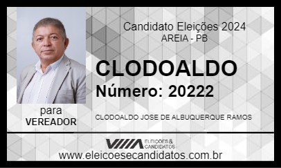 Candidato CLODOALDO 2024 - AREIA - Eleições