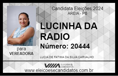 Candidato LUCINHA DA RADIO 2024 - AREIA - Eleições