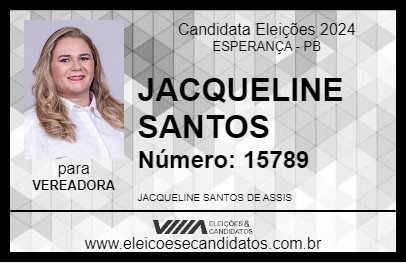 Candidato JACQUELINE SANTOS 2024 - ESPERANÇA - Eleições