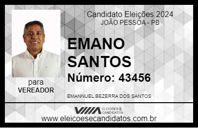 Candidato EMANO SANTOS 2024 - JOÃO PESSOA - Eleições