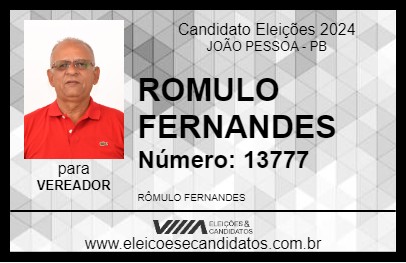 Candidato ROMULO FERNANDES 2024 - JOÃO PESSOA - Eleições