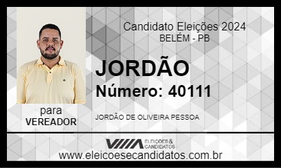 Candidato JORDÃO 2024 - BELÉM - Eleições