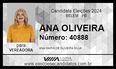 Candidato ANA OLIVEIRA 2024 - BELÉM - Eleições