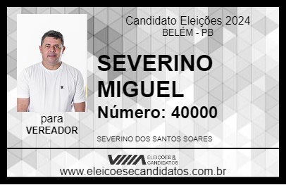 Candidato SEVERINO MIGUEL 2024 - BELÉM - Eleições