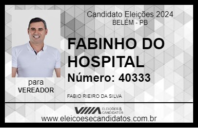 Candidato FABINHO DO HOSPITAL 2024 - BELÉM - Eleições