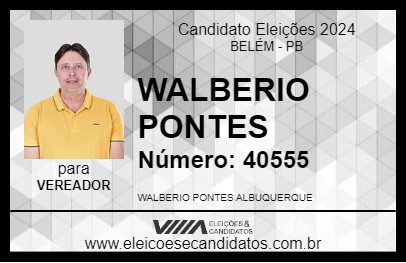 Candidato WALBERIO PONTES 2024 - BELÉM - Eleições