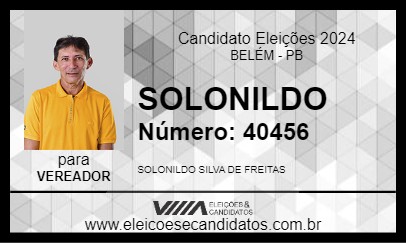 Candidato SOLONILDO 2024 - BELÉM - Eleições