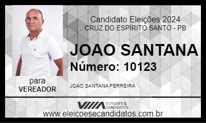 Candidato JOAO SANTANA 2024 - CRUZ DO ESPÍRITO SANTO - Eleições