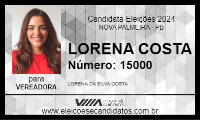 Candidato LORENA COSTA 2024 - NOVA PALMEIRA - Eleições