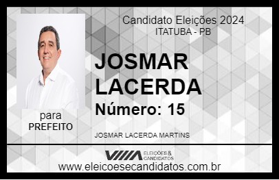 Candidato JOSMAR LACERDA 2024 - ITATUBA - Eleições