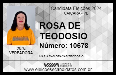 Candidato ROSA DE TEODOSIO 2024 - CAIÇARA - Eleições