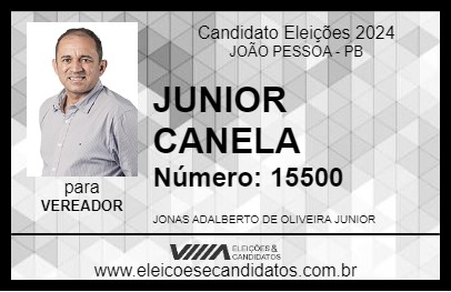 Candidato JUNIOR CANELA 2024 - JOÃO PESSOA - Eleições