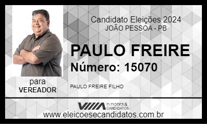 Candidato PAULO FREIRE 2024 - JOÃO PESSOA - Eleições