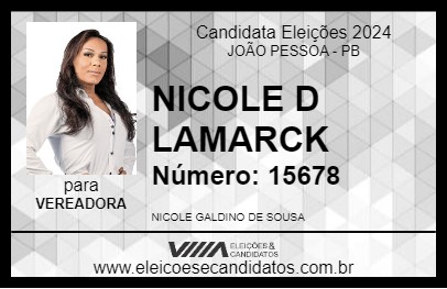 Candidato NICOLE D LAMARCK 2024 - JOÃO PESSOA - Eleições