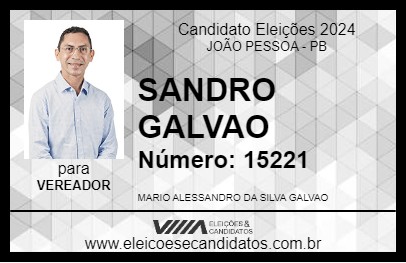 Candidato SANDRO GALVAO 2024 - JOÃO PESSOA - Eleições