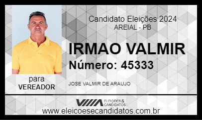 Candidato IRMAO VALMIR 2024 - AREIAL - Eleições