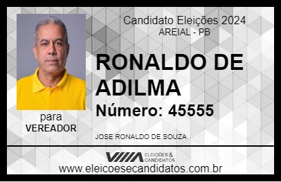 Candidato RONALDO DE ADILMA 2024 - AREIAL - Eleições