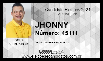 Candidato JHONNY 2024 - AREIAL - Eleições