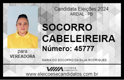 Candidato SOCORRO CABELEIREIRA 2024 - AREIAL - Eleições