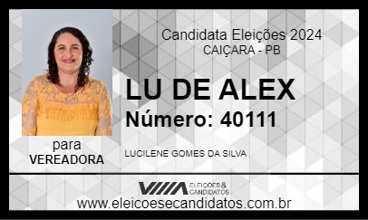 Candidato LU DE ALEX 2024 - CAIÇARA - Eleições