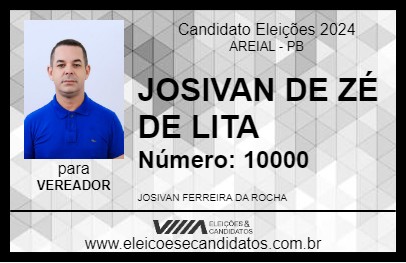 Candidato JOSIVAN DE ZÉ DE LITA 2024 - AREIAL - Eleições