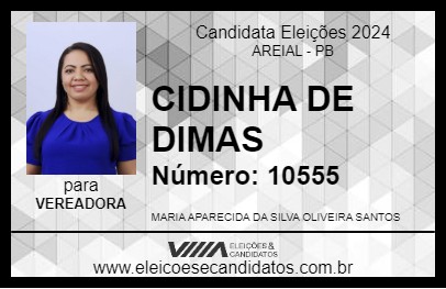 Candidato CIDINHA DE DIMAS 2024 - AREIAL - Eleições