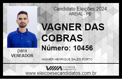 Candidato VAGNER DAS COBRAS 2024 - AREIAL - Eleições