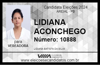 Candidato LIDIANA ACONCHEGO 2024 - AREIAL - Eleições