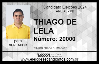 Candidato THIAGO DE LELA 2024 - AREIAL - Eleições