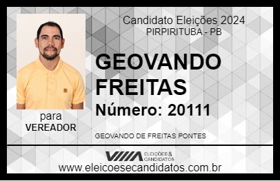 Candidato GEOVANDO FREITAS 2024 - PIRPIRITUBA - Eleições