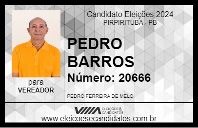 Candidato PEDRO BARROS 2024 - PIRPIRITUBA - Eleições