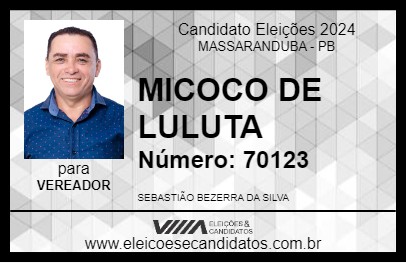 Candidato MICOCO DE LULUTA 2024 - MASSARANDUBA - Eleições