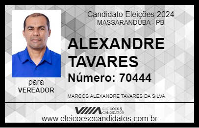 Candidato ALEXANDRE TAVARES 2024 - MASSARANDUBA - Eleições