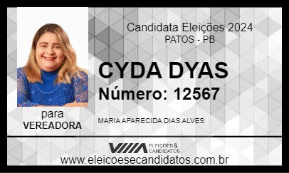 Candidato CYDA DYAS 2024 - PATOS - Eleições