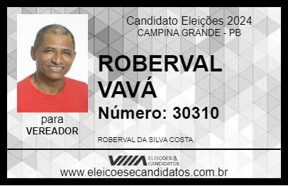 Candidato ROBERVAL VAVÁ 2024 - CAMPINA GRANDE - Eleições