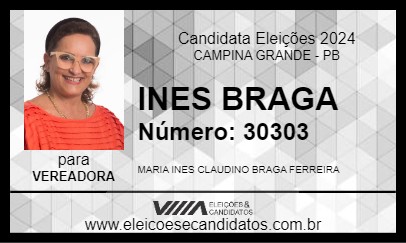 Candidato INES BRAGA 2024 - CAMPINA GRANDE - Eleições